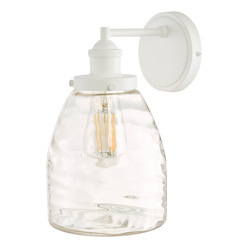 Laura Ashley Ainsworth Outdoor Wall Light Matt Cream Glass IP44 • LA3756190-Q