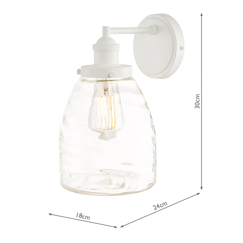 Laura Ashley Ainsworth Outdoor Wall Light Matt Cream Glass IP44 • LA3756190-Q