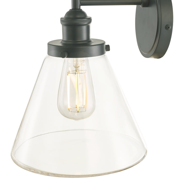 Laura Ashley Isaac Outdoor Wall Light Charcoal Glass IP44 • LA3756191-Q