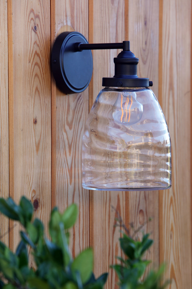 Laura Ashley Ainsworth Outdoor Wall Light Matt Grey Glass IP44 • LA3756193-Q