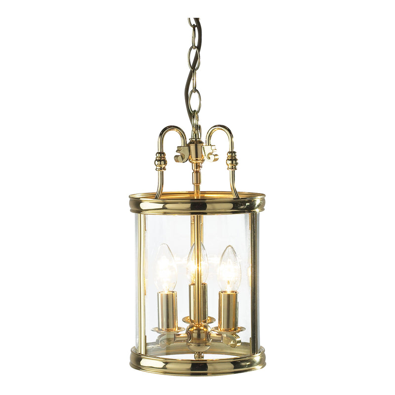 Dar Lighting Lambeth 3 Light Lantern Dual Mount Polished Brass • LAM0340