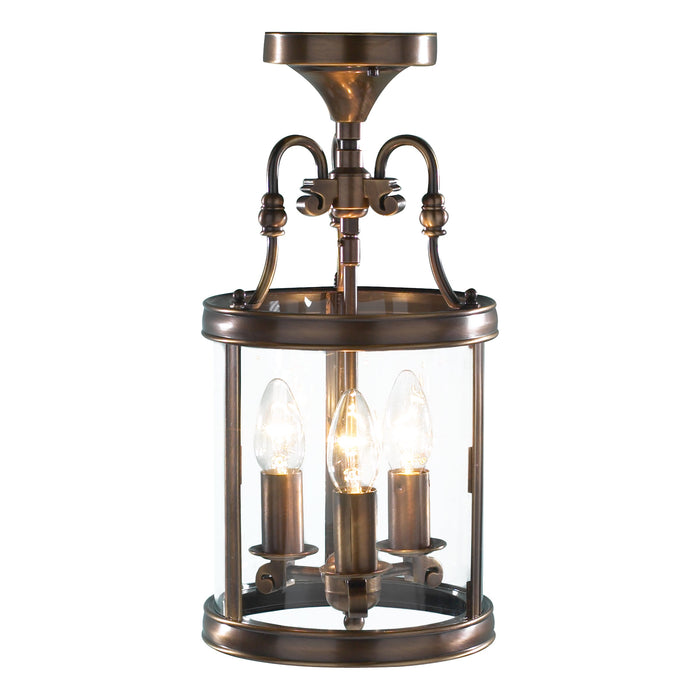 Dar Lighting Lambeth 3 Light Lantern Dual Mount Antique Brass • LAM0375