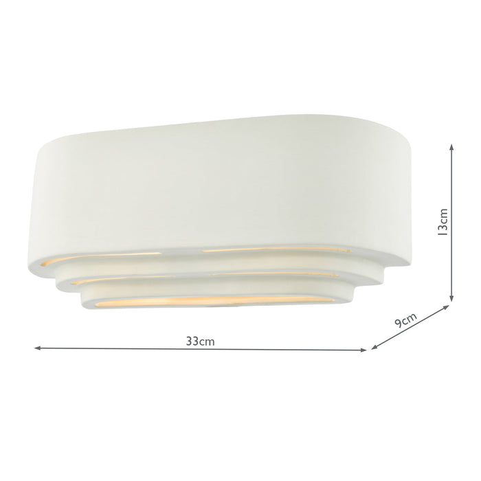 Dar Lighting Lando Ceramic Wall Washer White • LAN372