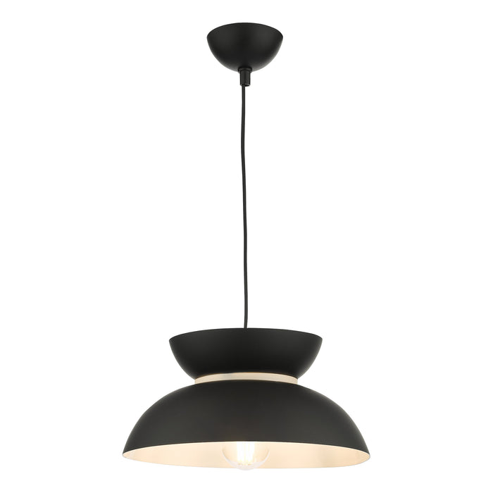 Dar Lighting Larina Pendant Matt Black White • LAR0122