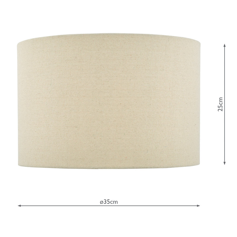 Dar Lighting Lava Natural Linen Drum Shade 35cm • LAV1429