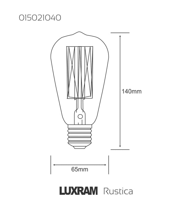 Luxram Rustica Tradition Tip/M ST64 E27 Tinted 40W  • 015021040