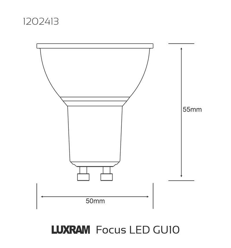 Luxram Focus LED GU10 5W 4000K Natural White Dimmable 400lm 36° 3yrs Warranty  • 1202413