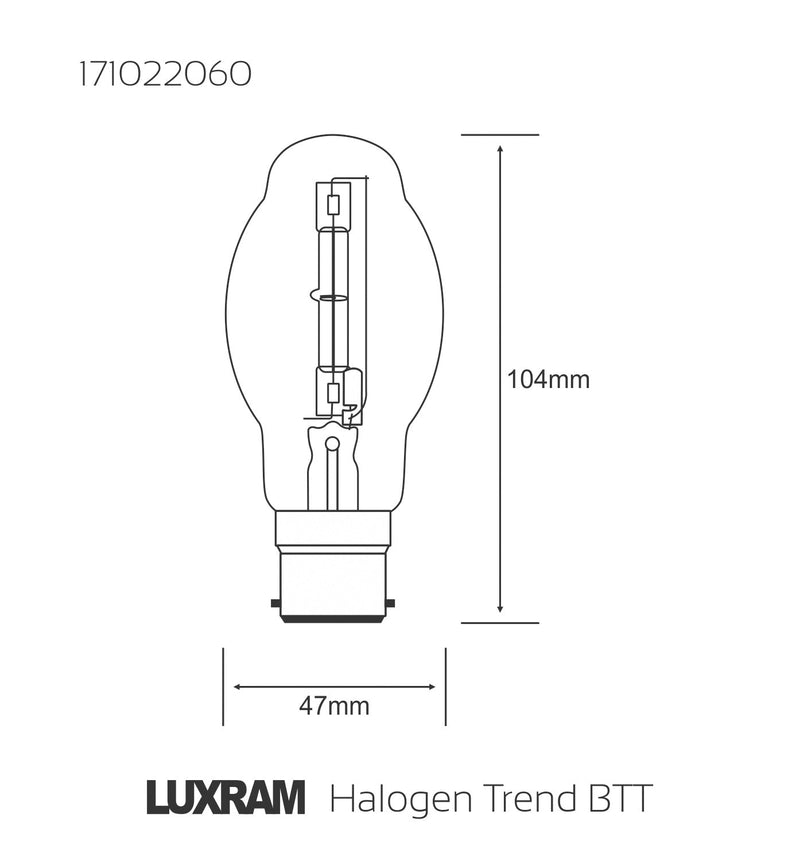 Luxram  Halogen Trend BTT B22 Clear 60W  • 171022060