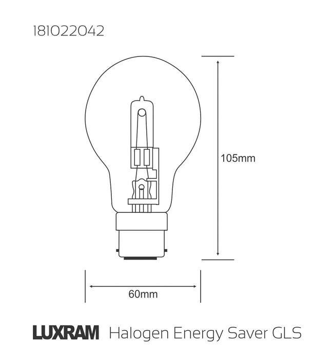 Luxram  Halogen Energy Saver GLS B22 42W  • 181022042
