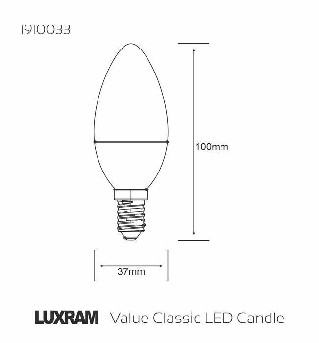 Luxram Duo-pack LED Candle E14 5W 470lm 4000K Natural White Linear Driver 3yrs Warranty • 1910033