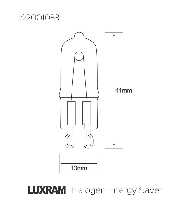 Luxram  Halogen Energy Saver G9 Clear 33W  • 192001033