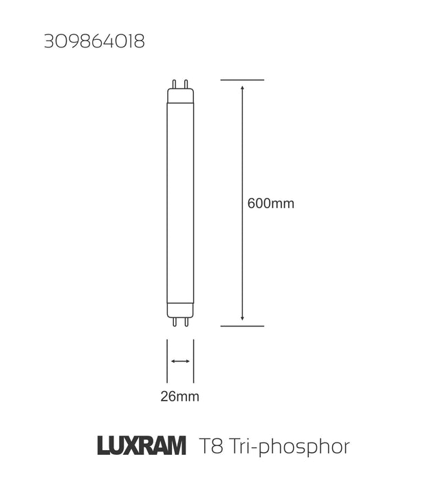 Luxram  T8 Tri-Phosphor 18W 6400K Fluorescent Tube  • 309864018