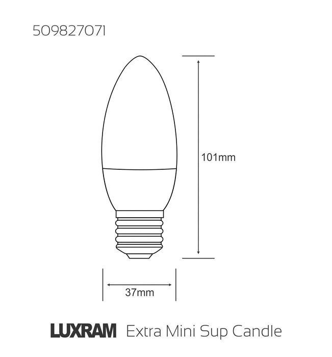 Luxram  Extra Mini Supreme Candle E27 7W 2700K Compact Fluorescent  • 509827071