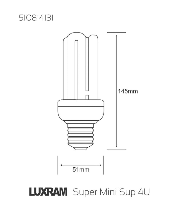 Luxram  Super Mini Supreme 4U E14 13W 2700K Compact Fluorescent  • 510814131