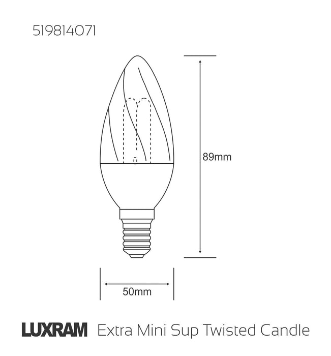 Luxram  Extra Mini Supreme Twisted Candle E14 7W 2700K Compact Fluorescent  • 519814071