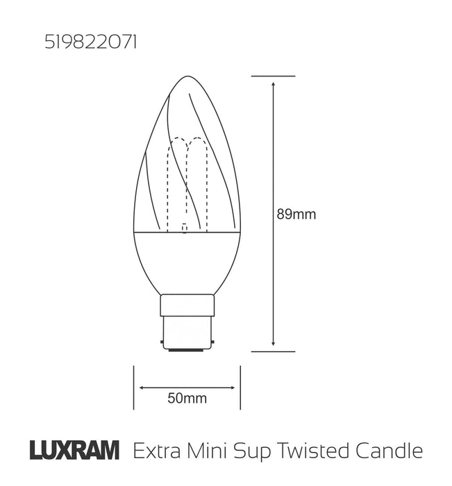 Luxram  Extra Mini Supreme Twisted Candle B22 7W 2700K Compact Fluorescent  • 519822071