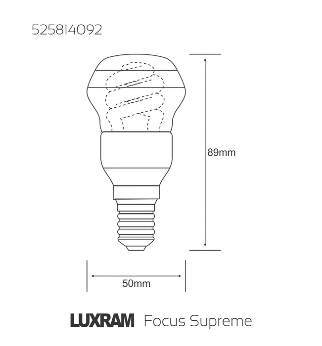 Luxram  Focus Supreme R50 E14 9W Natural White 4000K Compact Fluorescent  • 525814092