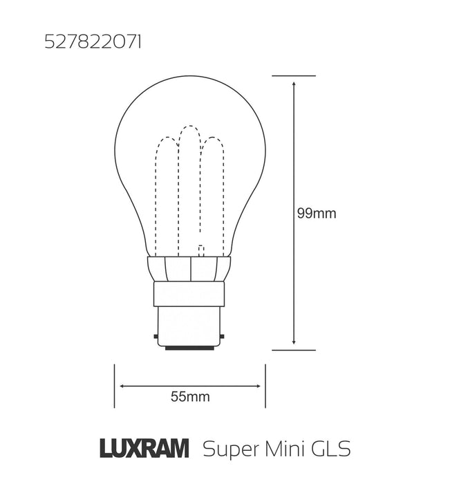 Luxram  Super Mini GLS B22 7W 2700K Compact Fluorescent  • 527822071