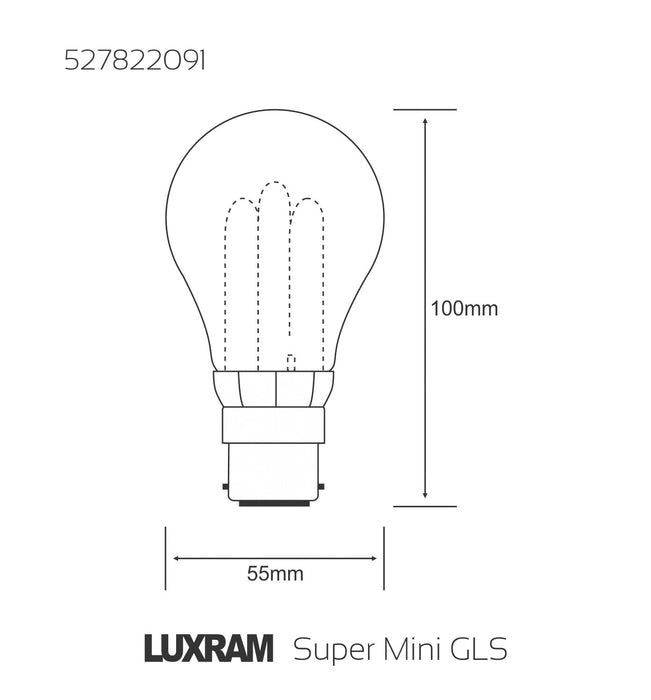 Luxram  Super Mini GLS B22 9W 2700K Compact Fluorescent  • 527822091