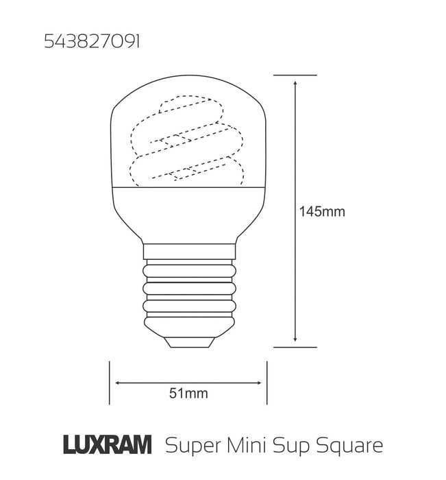 Luxram  Super Mini Supreme Square E27 9W 2700K Compact Fluorescent  • 543827091