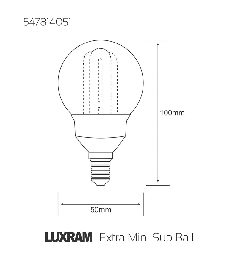 Luxram  Extra Mini Supreme Ball E14 5W 2700K Compact Fluorescent  • 547814051