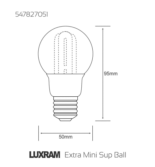 Luxram  Extra Mini Supreme Ball E27 5W 2700K Compact Fluorescent  • 547827051