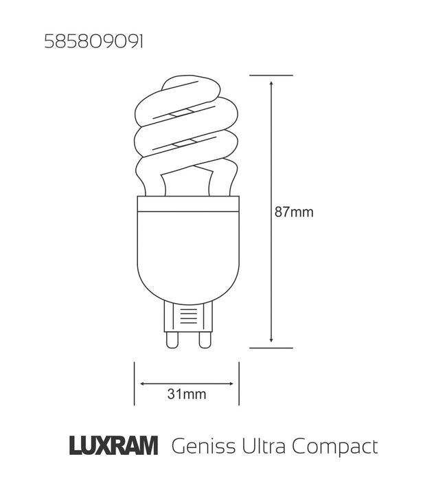Luxram  Geniss Ultra Compact 2700K G9 9W Fluorescent  • 585809091