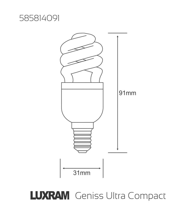 Luxram  Geniss Ultra Compact 2700K E14 9W Fluorescent  • 585814091