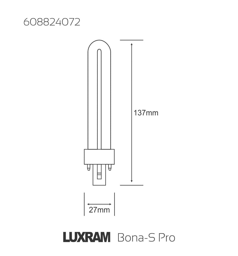 Luxram  Bona-S Pro G23 2-Pin 7W Natural White 4000K Fluorescent  • 608824072