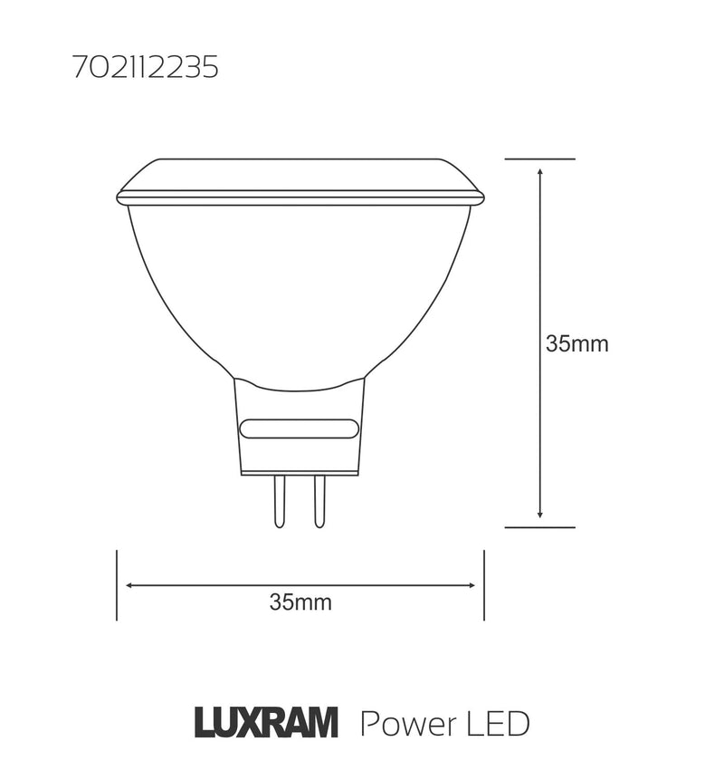 Luxram  PowerLED MR11 GU4 12V 2W White 6400K 110lm 38° • 702112235