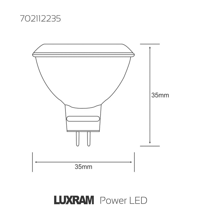 Luxram  PowerLED MR11 GU4 12V 2W White 6400K 110lm 38° • 702112235