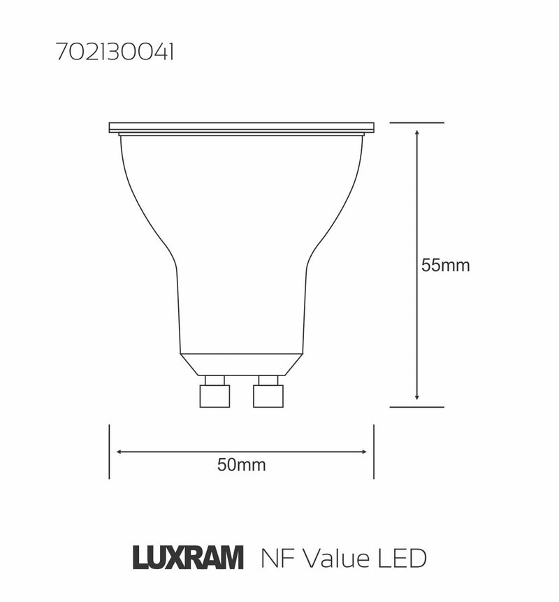 Luxram HE Duramax LED GU10 Dimmable 6W 3000K Warm White SCOB 36° Color-Box 350lm • 7604420630010