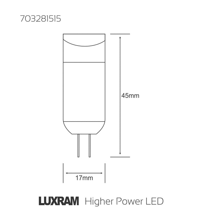 Luxram  High Power LED Supreme Bi-Pin G4 12V 1.5W White 6400K 120lm • 703281515