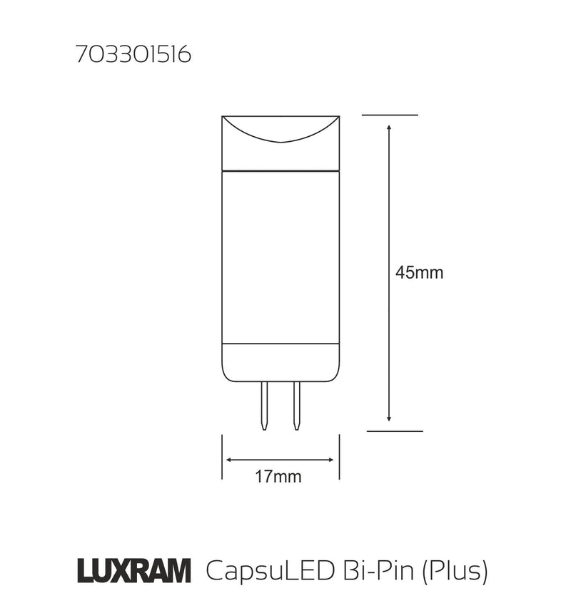 Luxram  High Power LED G4 Supreme Bi-Pin 2.0 12V 2.5W Warm White 2700K 190lm • 703301516