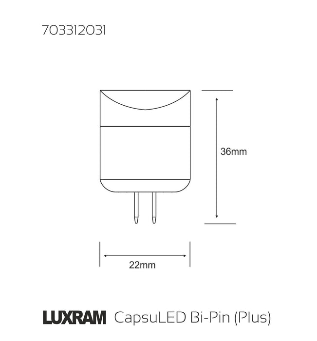 Luxram  CapsuLED G4 Bi-Pin Plus 2.5W White 6400K 250lm  • 703312031