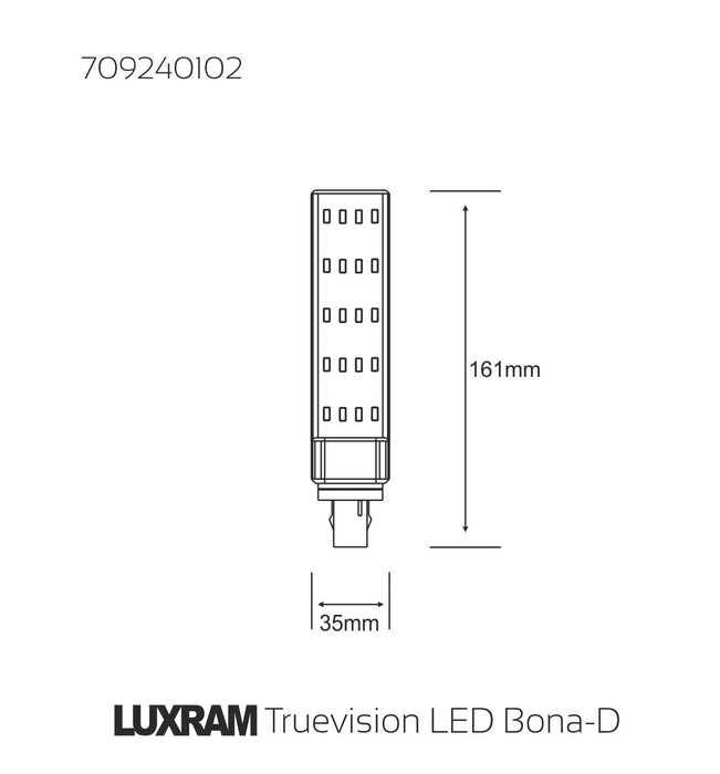 Luxram  High Power SMD LED Bona-D G24D 2-Pin 10W Natural White 4000K 820lm • 709240102