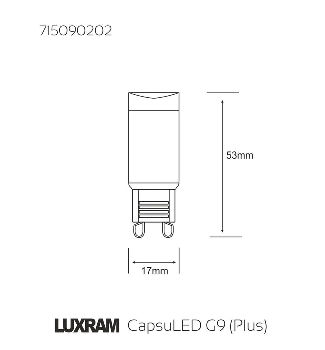 Luxram  High Power LED Supreme G9 2.0 2W Natural White 4000K 210lm • 715090202