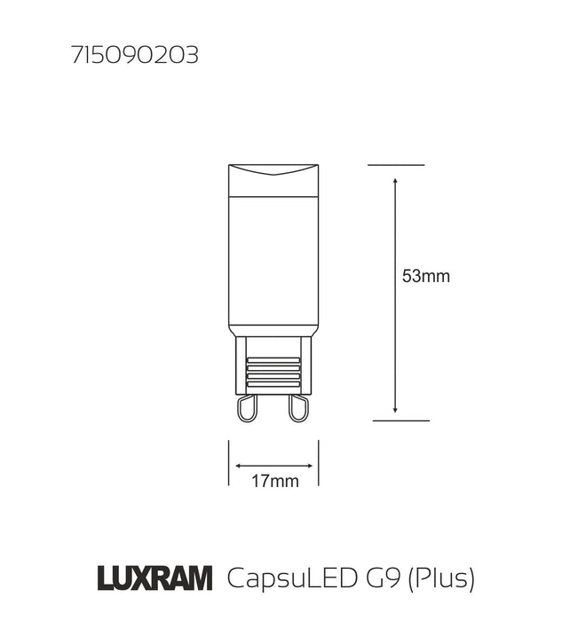 Luxram  High Power LED Supreme G9 2.0 2W Warm White 2700K 190lm • 715090203