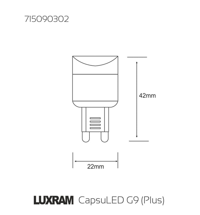 Luxram  CapsuLED G9 2.0 2.5W Natural White 4000K 250lm • 715090302