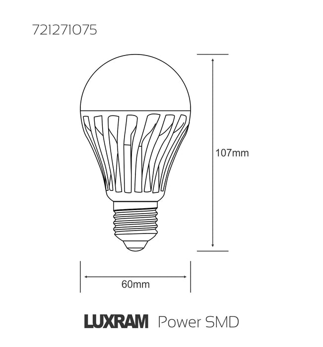 Luxram  High Power SMD LED GLS E27 7W 450lm White 6400K • 721271075