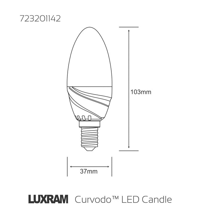 Luxram  Curvodo LED Candle E14 4.5W Natural White 4000K 430lm  • 723201142