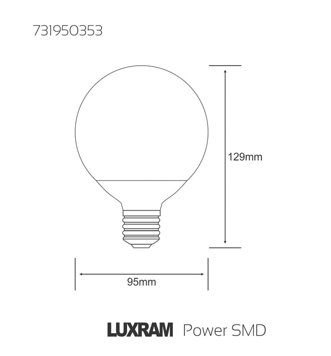 Luxram  High Power SMD LED Globe 95mm E27 3.5W 240lm Warm White 2700K • 731950353