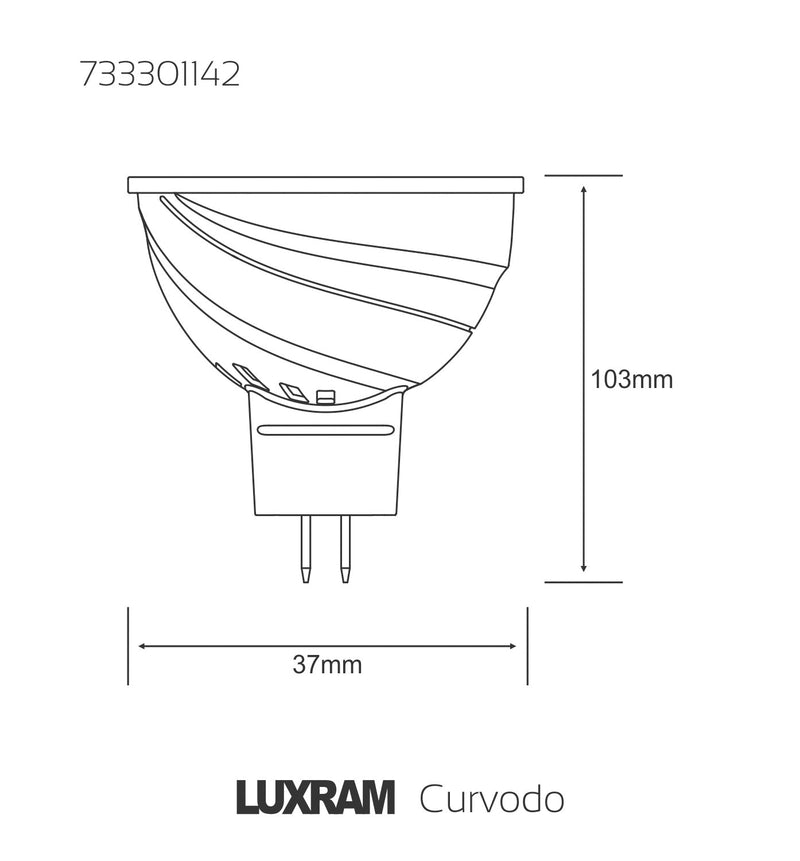 Luxram  Curvodo LED MR16 12V 6W Natural White 4000K 485lm (White)  • 733301142