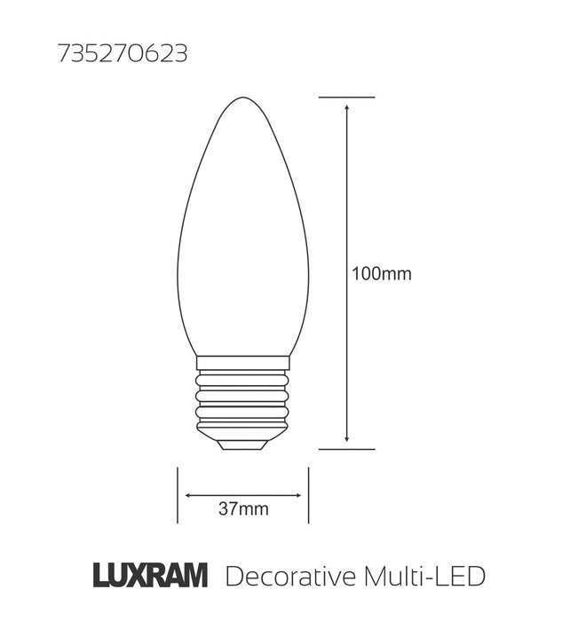 Luxram  Decorative Multi-LED Candle E27 0.3W Blue  • 735270623