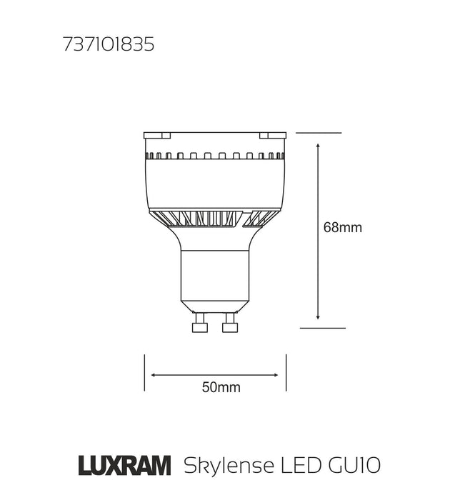 Luxram  Skylense LED GU10 6.5W White 6400K 550lm (Chrome)  • 737101835