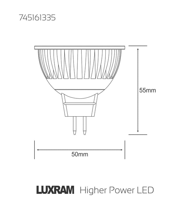 Luxram  High Power LED MR16 1x3W White 6400K 205lm • 745161335