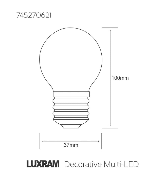 Luxram  Decorative Multi-LED Ball E27 0.3W Red  • 745270621