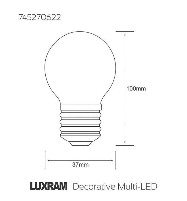 Luxram  Decorative Multi-LED Ball E27 0.3W Yellow  • 745270622