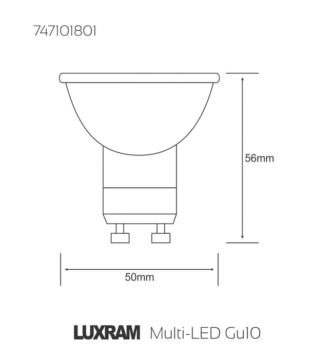 Luxram  Multi-LED GU10 Closed 0.7W Red  • 747101801