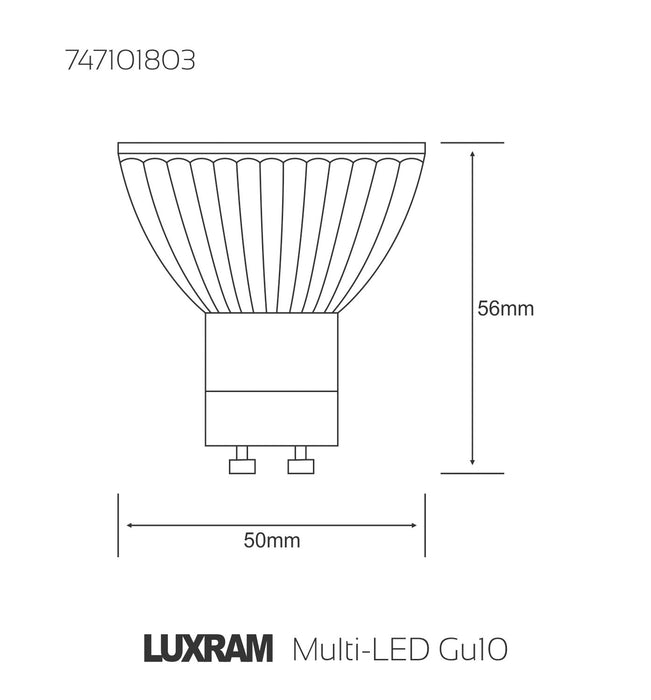 Luxram  Multi-LED GU10 Closed 0.8W Blue  • 747101803